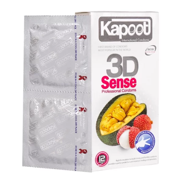 کاندوم سه بعدی کاپوت مدل 3D Sense تعداد 12 عدد