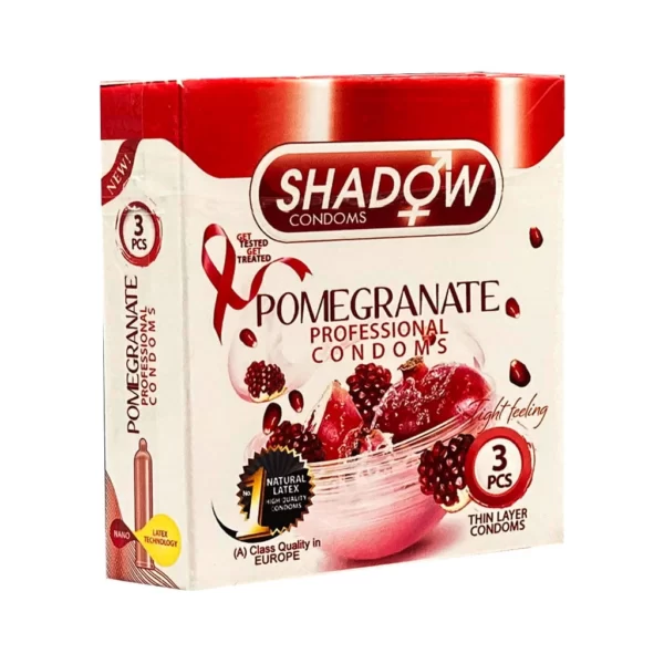 کاندوم شادو مدل Pomegranate بسته 3 عددی