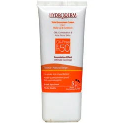 ضد آفتاب کرم پودری فاقد چربی 2 در 1 SPF50 رنگی